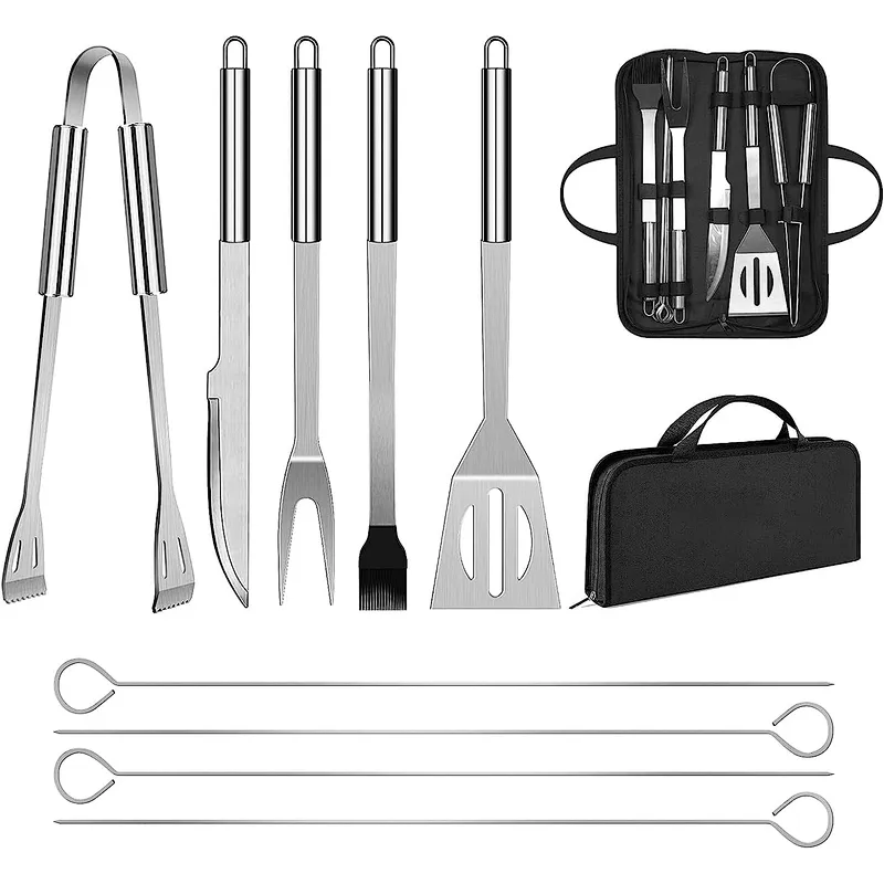 9pcs BBQ Utensil Set Professional Barbecue Accessories Grill Tool